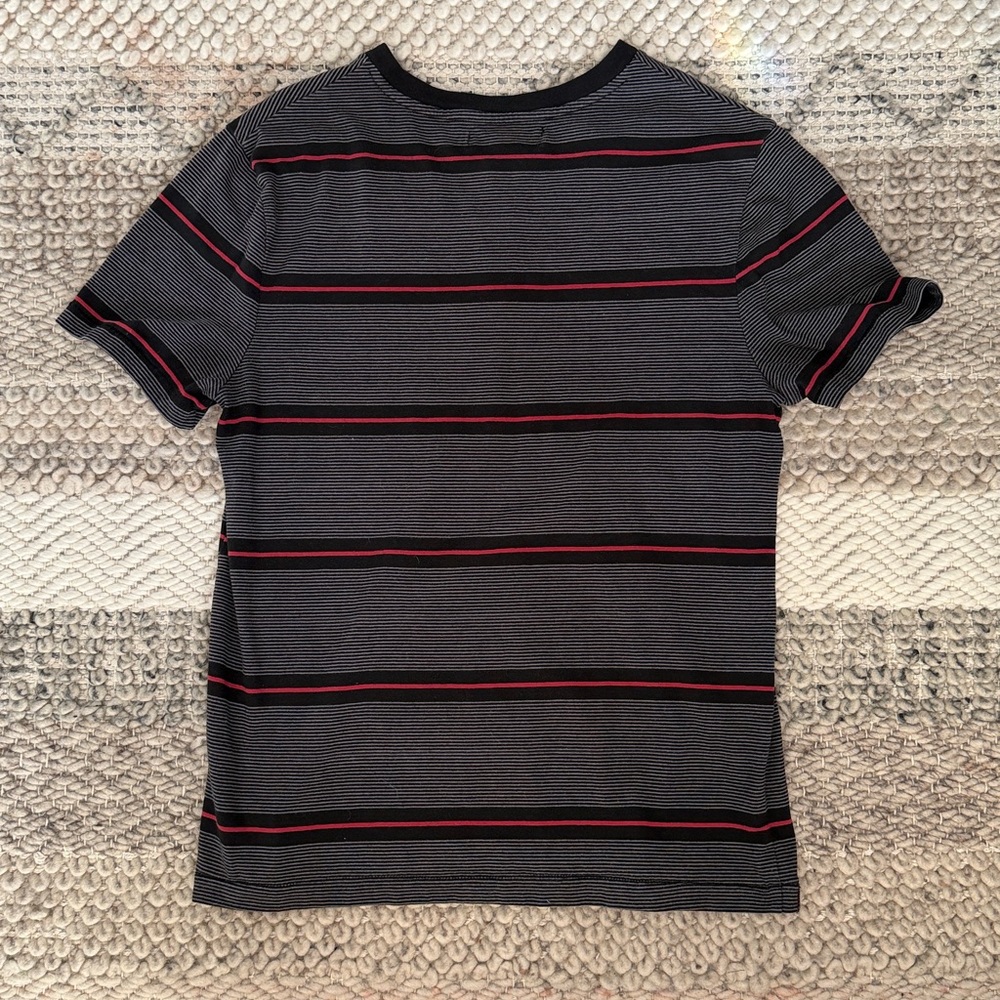 Tony Hawk Black and Red Striped Short Sleeve Henley Tee Shirt T-Shirt - Picture 5 of 5